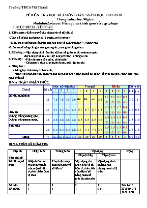 Đề kiểm tra học kì I môn Toán 7 - Năm học 2017-2018